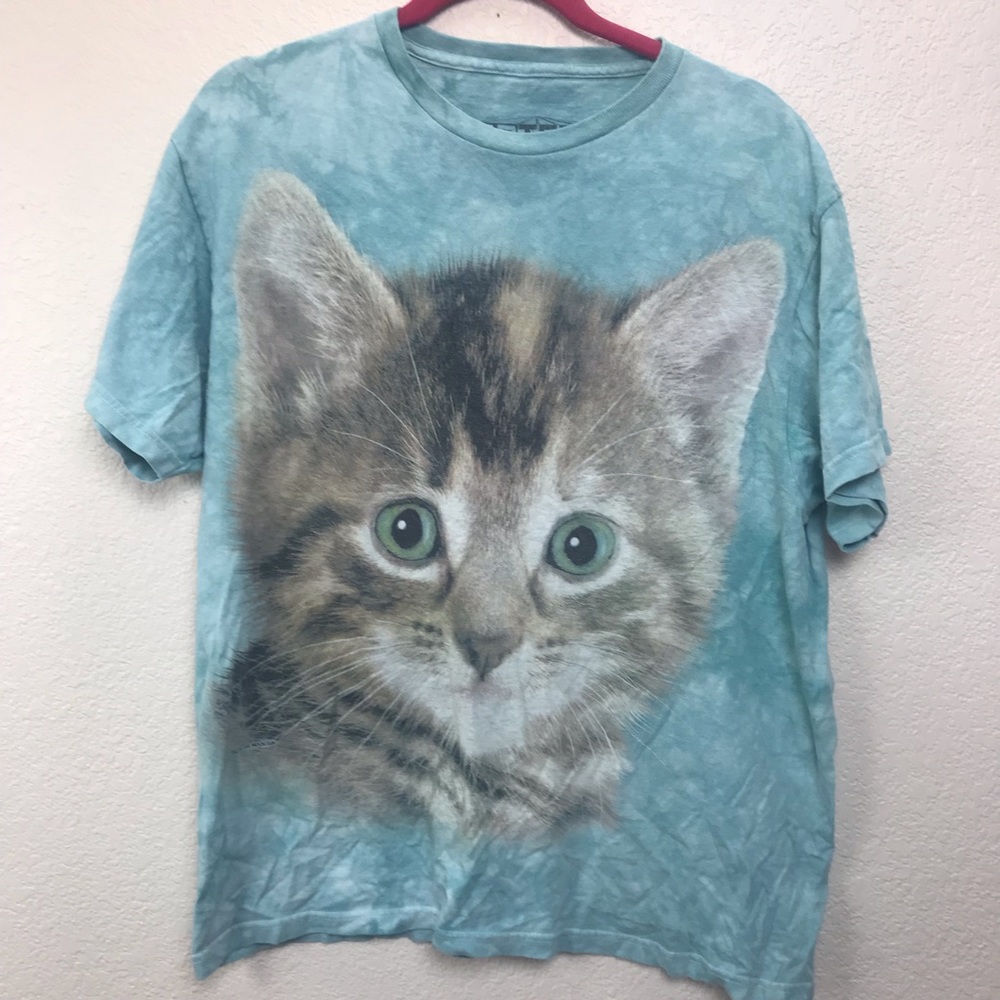 3D Tye Dye Kitten face graphic tee
